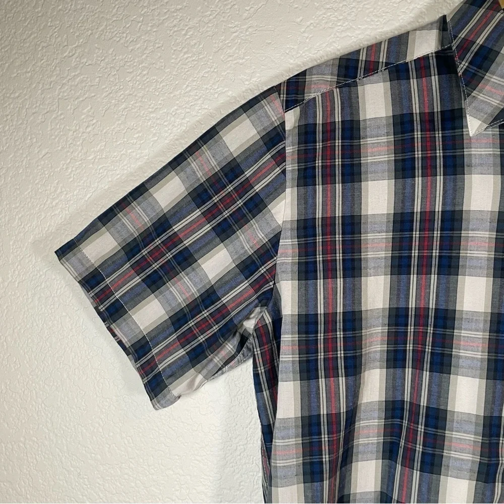 Volcom Boys Shirt Button Down Plaid Black Red and White Casual Kids Size XL